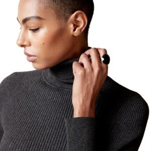 BANANA REPUBLIC Mitico Turtleneck Sweater, Dark Charcoal Gray, Size XL